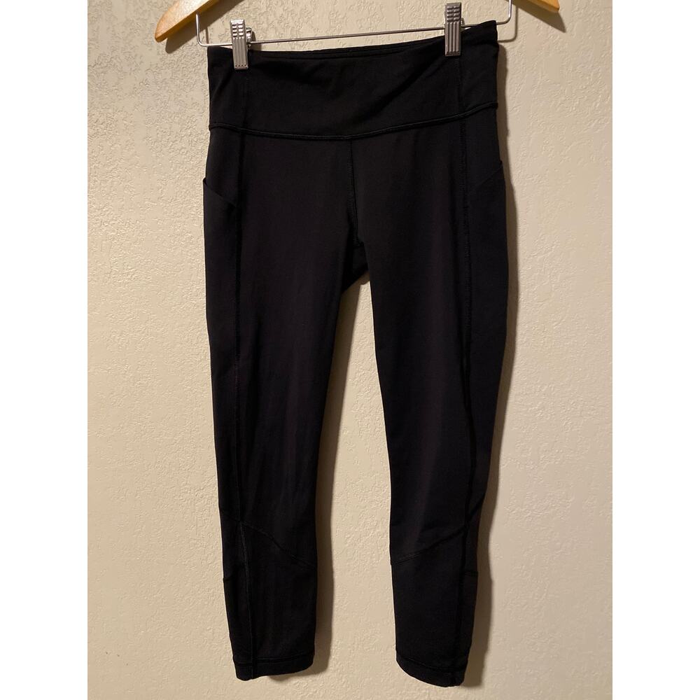 Lululemon Black Pace Rival Crop “22 Leggings Women SZ 4